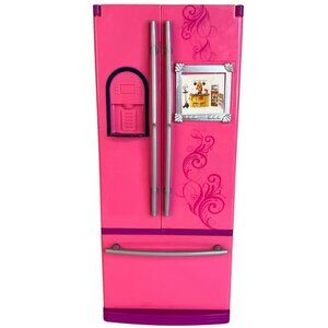 2008 Mattel Barbie Dream House Pink Refrigerator Dollhouse Purple Freezer
